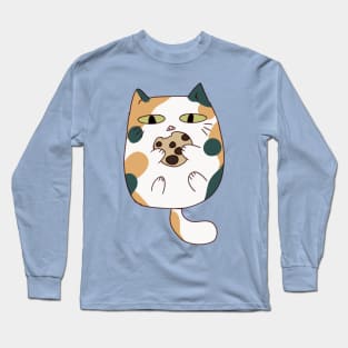 Calico cat eating cookie Long Sleeve T-Shirt